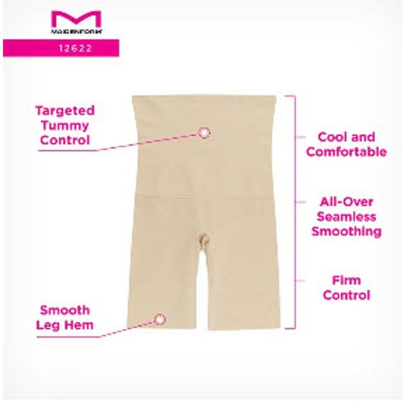 Maidenform High-Waist Thigh Slimmer Shapewear Black Size Medium - Picture 3 of 7